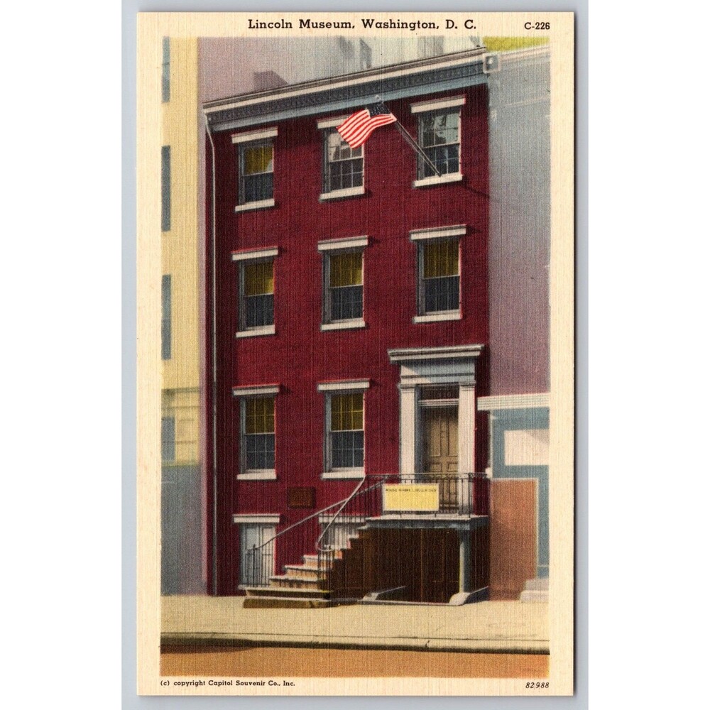 Vtg Postcard Lincoln Museum Washington DC Ford's Theater Building C-226 CAPSCO